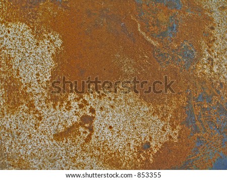 Rusted and scratched metal car panel, showing good detail of rust spots and scratches on the paint work.