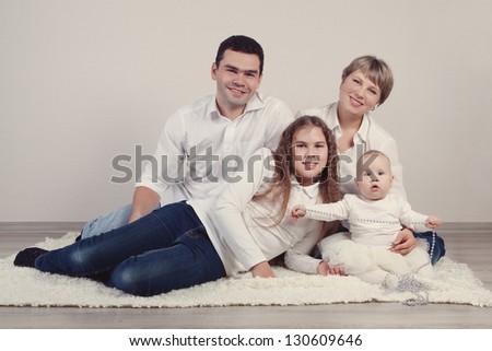 Portrait of a happy family, indoor