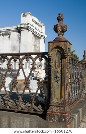 above-ground tomb in cemetery where \