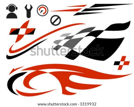 Vector Auto Racing Graphics on Stock Vector   Vector Icons Related To Speed And Racing