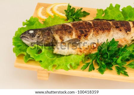 Roasted striped sea bass