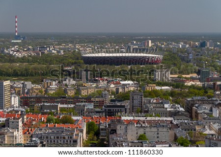 NATIONAL STADIUM IN WARSAW, POLAND - APRIL 25: Warsaw National Stadium on April 25, 2012. The National Stadium will host the opening match of the UEFA Euro 2012.