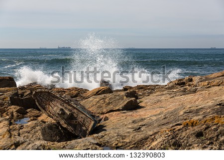waves crashing over Portuguese Coast
