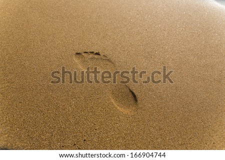 Foot track on the beach