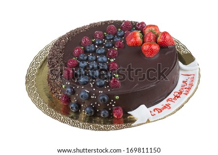 chocolate mousse cake with berries