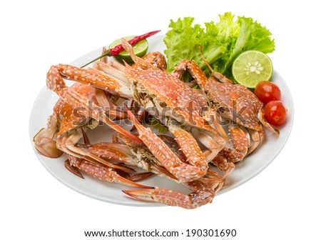 Boiled blue crab with campot pepper