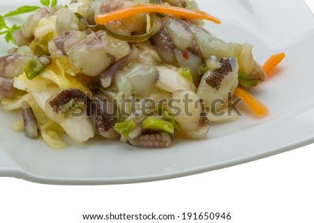 Raw octopus salad - japan tradition food