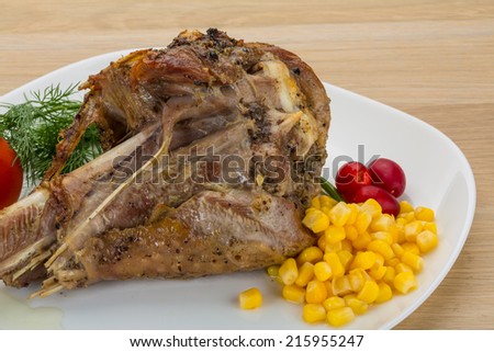 Roasted turkey leg with dill