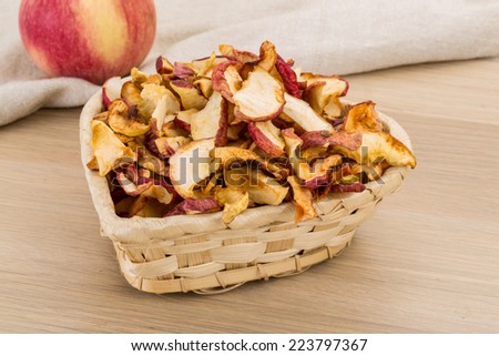 Apple chips in the bowl - diet snack