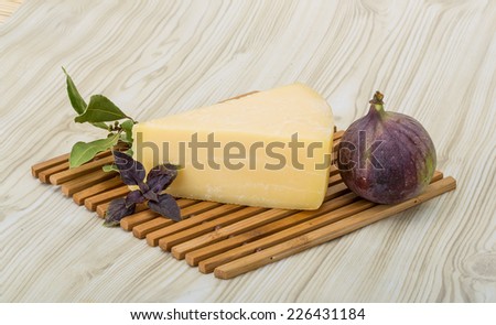 Part of parmesan cheese on the wood backgrounds