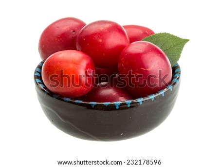 Damson plum isolated on white background