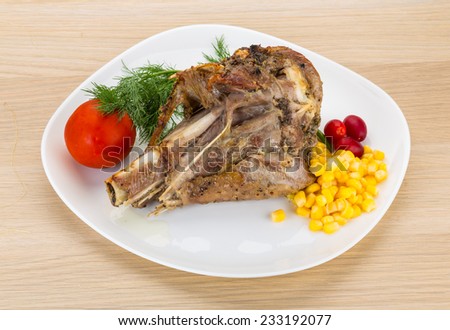 Roasted turkey leg with dill