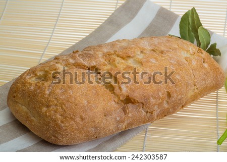 Italian bread ciabatta with garlick and other herbs
