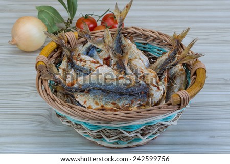 Dry salted fish - soft traditional snack for beer