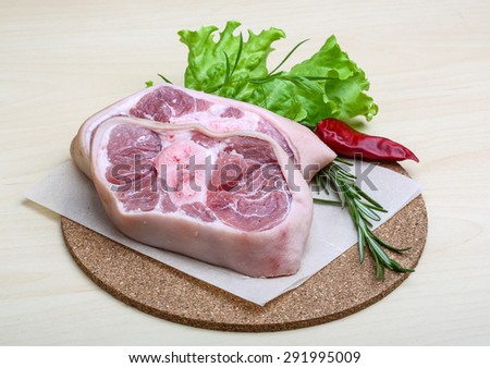 Raw Pork knee steack - ready for cooking