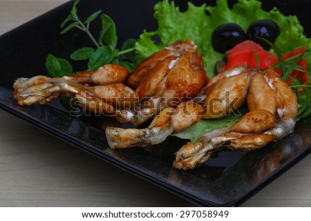 Roasted Frog legs with herbs and spices