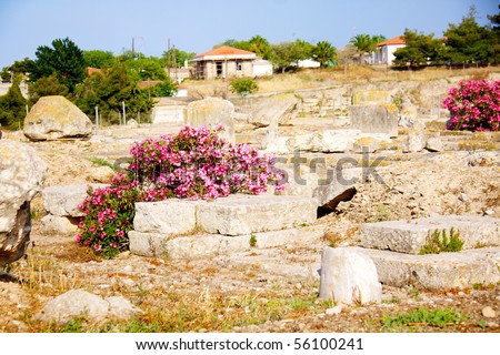 Archaeological Dig Site at the Apollo Temple, Corinth, Greece.