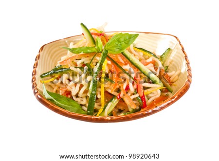 Japan salad with noodles and vegetables
