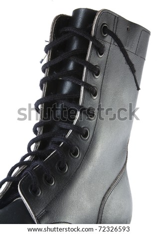 leather army boot straps