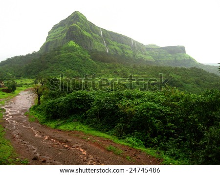 Mountain landscape in the season of monsoon