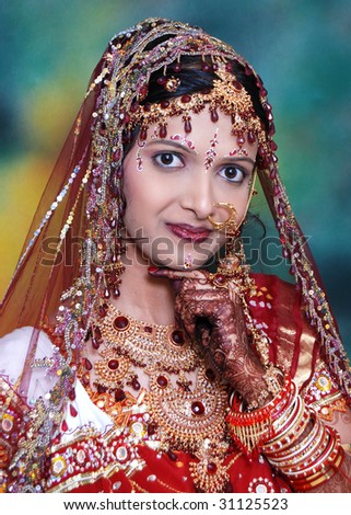 Portrait of an Indian bride