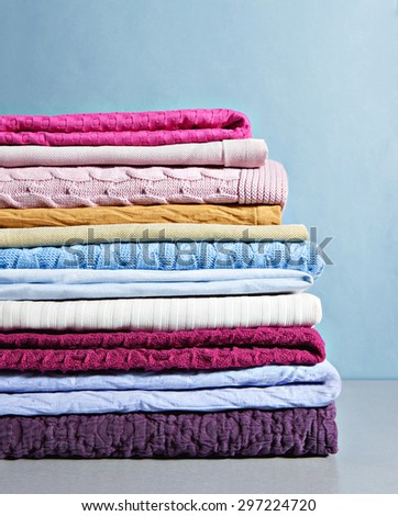 colorful modern blankets  close up