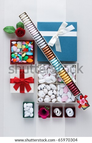 sugar almonds weddings in boxes