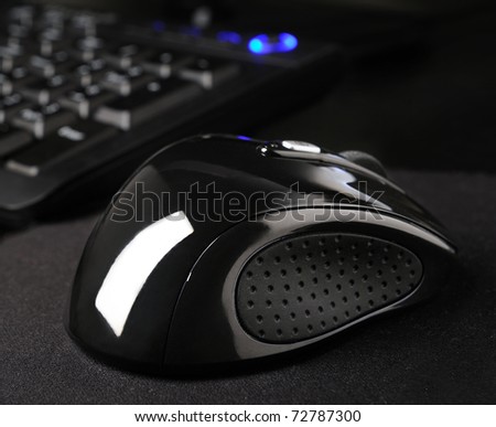 mouse ergonomic with a keyboard background