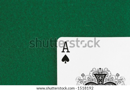 Ace of spades on a green background