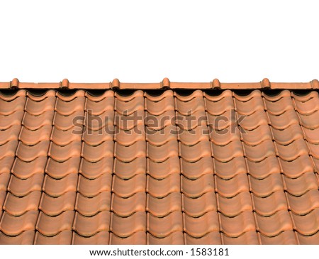 Isolated red tile roof