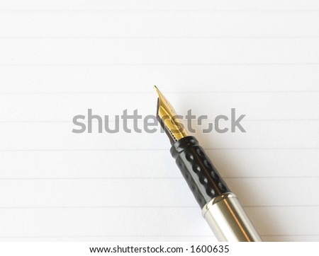 Fountain pen on writing paper