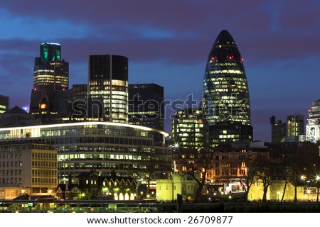London City Skyline At Night