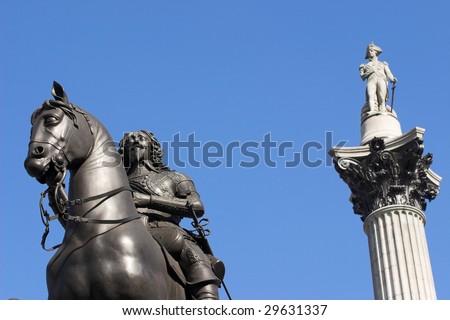 Detail of Nelson\'s Column, Trafalgar square, London