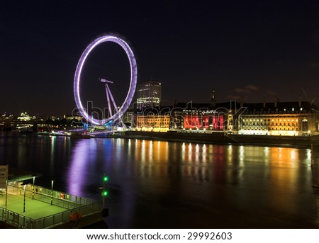 London Eye At Night With Fireworks. +the+london+eye+at+night