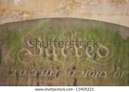 Grave stone with the word \