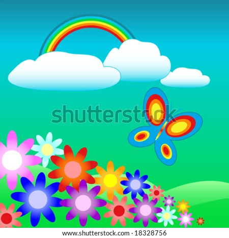 Pics Of Rainbow Flowers. landscape with flowers,