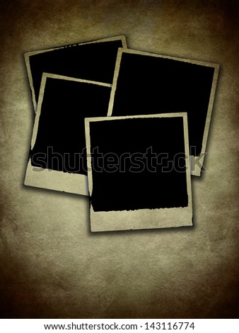 Blank photo frame on grunge background of old paper