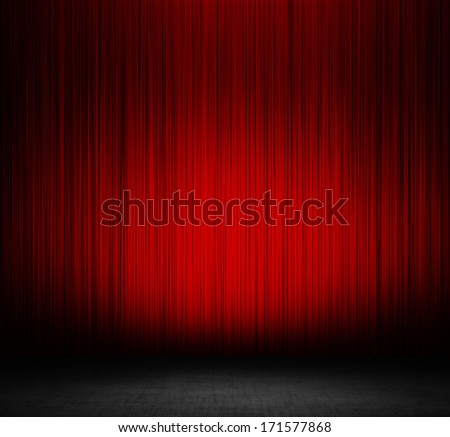 red theater curtain with soft lighting
