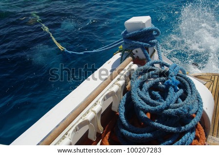 anchor rope on a boat in the red sea