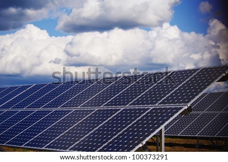 solar collector energy plant outside against sky