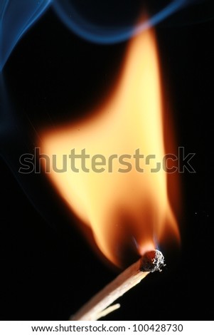 Picture of a burning matchstick