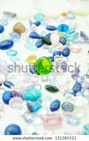 precious jewel stones in an outlay