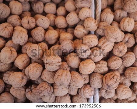organic grown walnuts at a farmers market