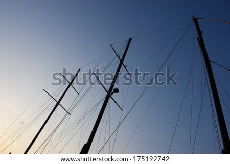 sails of old sailing ship