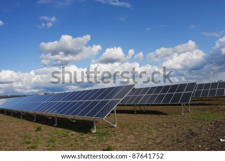 solar collector energy plant outside against sky