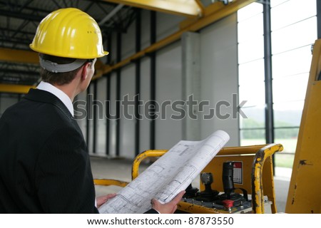 Architect on building site