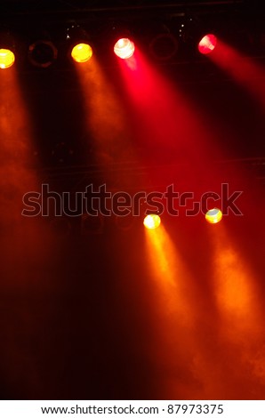 Disco lights at a big pop concert
