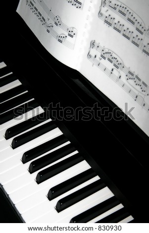 Piano Keys with Sheet Music