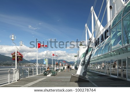 VANCOUVER, CANADA -  AUGUST 16: Canada Place, home of the Vancouver Trade and Convention Center, August 16, 2011. This venue was the exhibition center for the 2010 Winter Olympics.