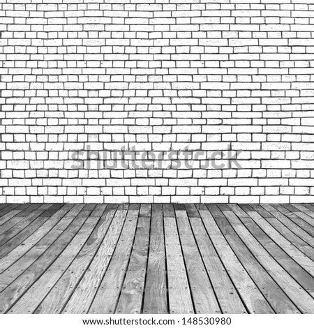 Black and white wooden panel and brick wall background